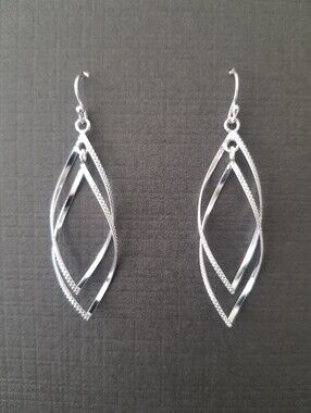 Sterling Silver Twisted Drop Earrings